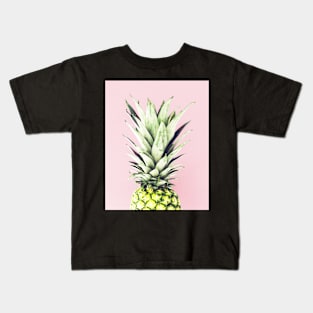 Pineapple on pink, Pineapple top, Minimal Kids T-Shirt